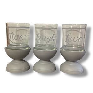 True Living Essentials 6 Piece Votive Candle Holder Set Live Laugh Love